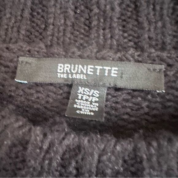 Brunette The Label Black and White Redhead Knit Crewneck Sweater Size XS - Picture 5 of 5